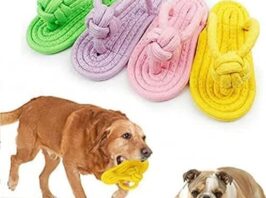 ペットケア/犬/猫用噛む丈夫なロープスリッパおもちゃ